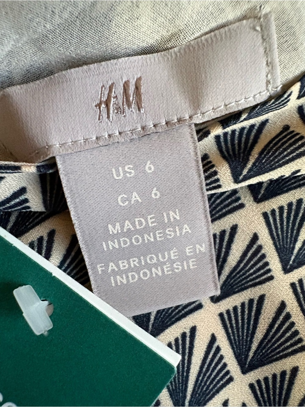 H&M Navy and White Geometric Print Camisole - Picture 3 of 5
